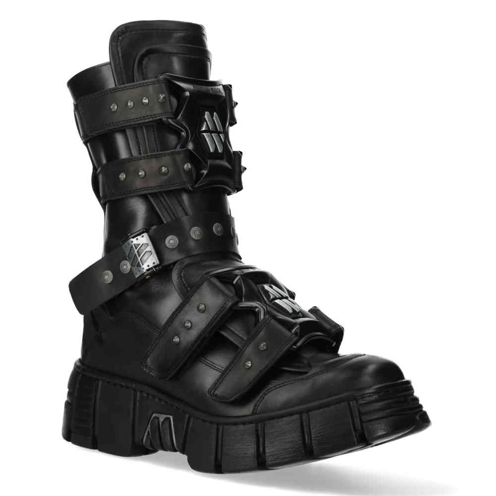 New Rock - M-WALL422-S3 Plattformstiefel - Schwarz